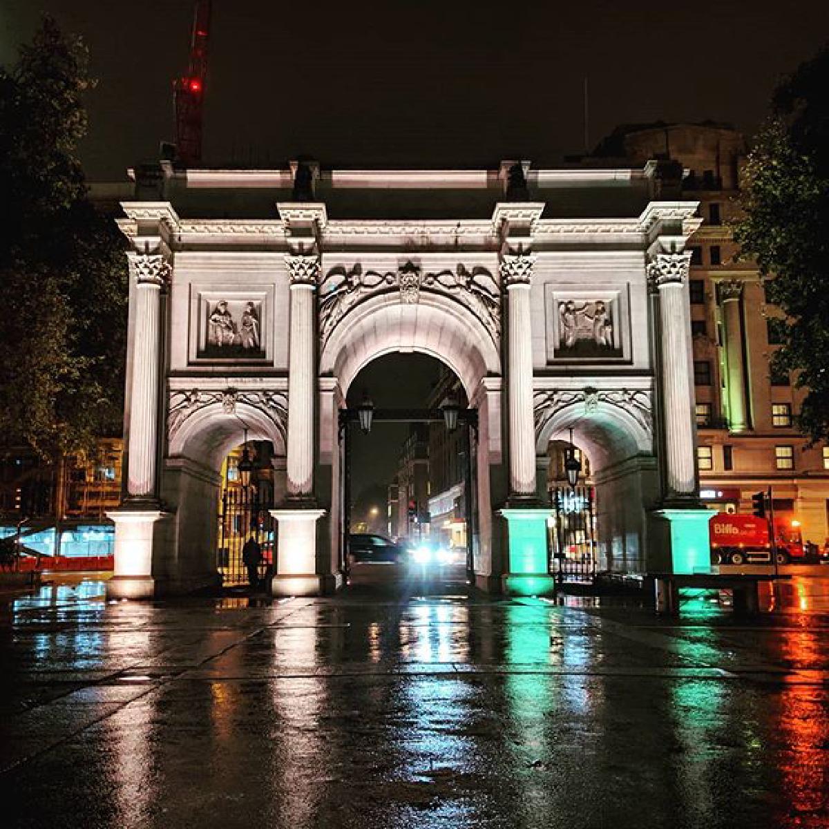 Marble Arch on a winter's night