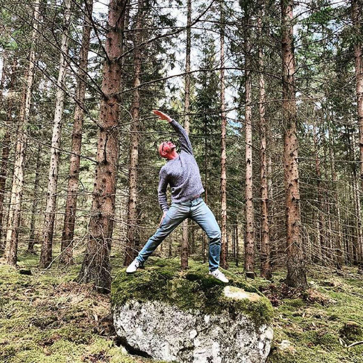 Obligatory forest yoga pose